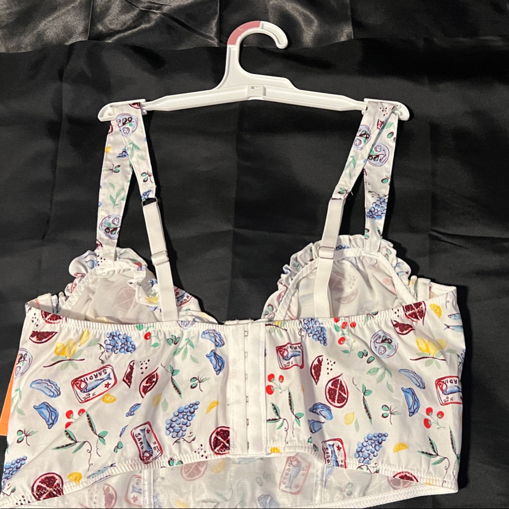 Colsie White Fruit Print Crop Top - Picture 2 of 3